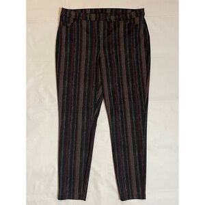 Tribal Pull On Stripe Purple Grey Pants Leggings Size XL
